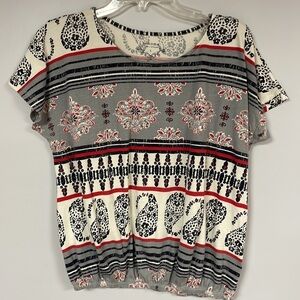 Sonoma super cute  pullover top/ blouse, Elastic hemline, cotton blend, Large